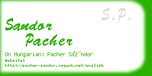 sandor pacher business card